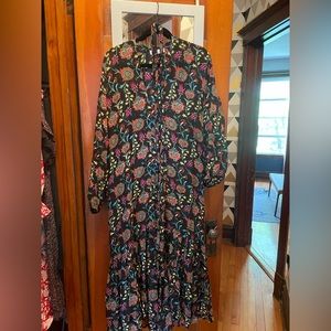 Shop Mecla patterned dress with belt